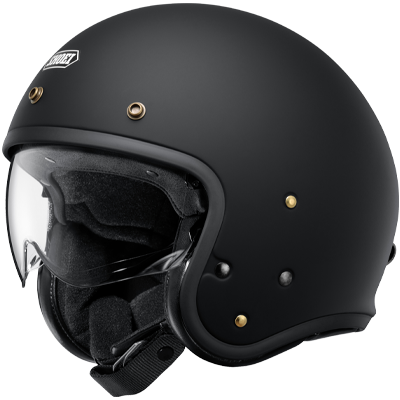 J.O2 MATT BLACK CASQUE, SHOEI, JET, JO, MOTO, PREMIUM, SÉCURITÉ, VILLE, NEO, RETRO, VINTAGE, CAFE, RACER